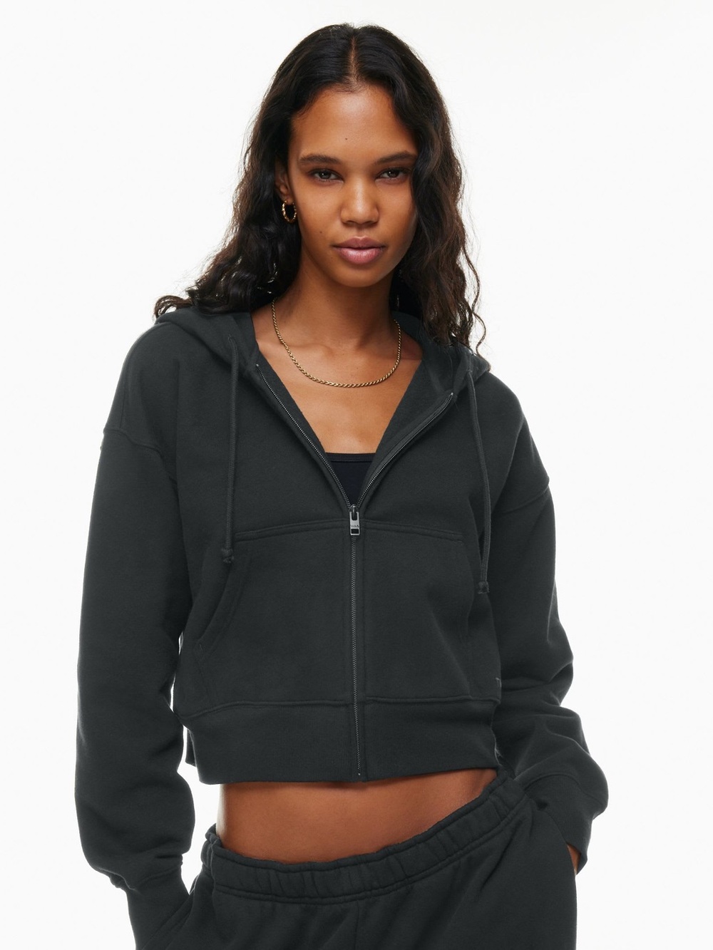 Aritzia TNA Cozy Fleece Boyfriend Boxy Zip Hoodie